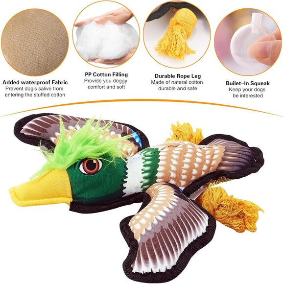 Extra Durable and Bright Duck Toy for Dogs. Mallard Design!  NWT - Picture 5 of 5